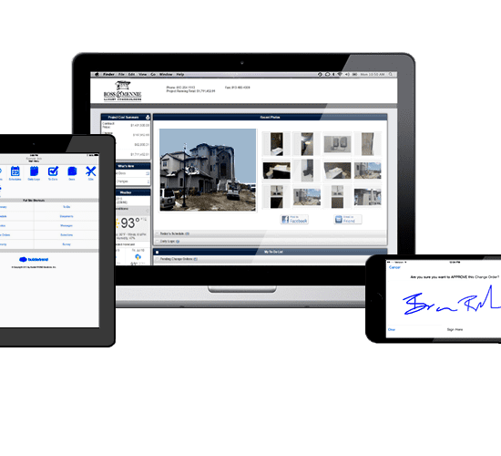 A laptop, tablet and phone are shown with the screen displaying an image.